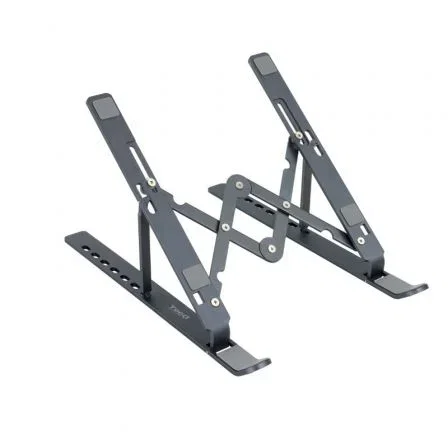 Tooq Soporte Elevador de Aluminio Plegable Gris para Portátiles de 11-15 Pulgadas